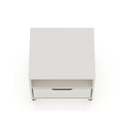 Manhattan Comfort Rockefeller 20.08" Mid-Century Modern 1-Drawer Nightstand - Off White-30 Day Limited Manufacturer's Warranty