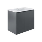 Modway Bryn 30" Wall-Mount Bathroom Vanity - Grey/White-Modern Bathroom Vanity
