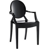Nicer Furniture Louis XVI Ghost Chair - Black - 4 Pack-Famous Louis XVI style, Comfortable Chair.