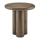 Modway Tori 20" Indoor/Outdoor Round Side Table - Weathered Walnut-Solid Concrete Construction