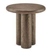 Modway Tori 20" Indoor/Outdoor Round Side Table - Weathered Walnut-Solid Concrete Construction