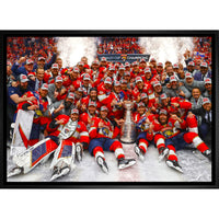 Florida Panthers 2024 Stanley Cup - Framed Canvas - 31" x 22"-Premium canvas print with gallery-wrapped edges