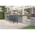 Suncast Outdoor Bar Stools - Cool Grey - 2 Pack-Barstool features a contoured seat and footrest for ergonomic comfort