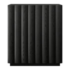 Hudson&Canal Molly Rectangular Fluted Accent Cabinet - 28" W - Black Grain-Features two swing-out doors and an adjustable center shelf