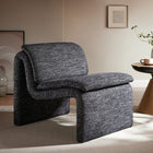 Modway Lume Boucle Upholstered Armless Accent Chair - Charcoal-Padded Seat and Back Cushion