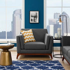 Modway Chance Upholstered Fabric Armchair - Grey-Soft Polyester Fabric Upholstery