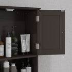 kleankin Bathroom Wall Cabinet with Shelf and Drawers - Brown-Assembly required