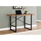 Monarch Specialties 7657 48" Computer Desk - Light Reclaimed Wood/Black Metal-Robust metal legs in a black finish are incorporated into the desktop for an interesting visual effect