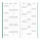 Letts of London 2027 Woodland Week to View Slim Size Planner - 5-7/8" x 3-1/8" - Green - Multilingual-Yearly goals: personal, self-care and health, relationships, studies, work, finance
