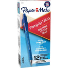 Paper Mate Flexgrip Ultra Recycled Ballpoint Retractable Pens - 1.0mm - Blue - 12 Pack-Made from 55% recycled materials