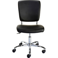 Staples Nadler Luxura Armless Office Chair - Black-Upholstered in Luxura, a fully synthetic material made from Polyurethane that is durable and comfortable