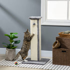 PawHut 32" Cat Scratching Post with Sisal Teasing Ball - Grey-This cat post for indoor cats has a hanging ball for the entertainment of your cats 