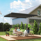 Outsunny 8.5' L x 11.5' W Retractable Pergola Canopy Replacement for 10' L x 13' W Frame (Cover Top) - Dark Grey-This pergola cover has pockets only for six bars