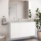 Modway Bryn 48" Wall-Mount Double Sink Bathroom Vanity - White-Melamine and Particleboard Construction