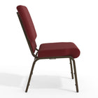 Flash Furniture HERCULES 18.5"W Stacking Church Chair in Burgundy Patterned Fabric with Gold Vein Frame-Waterfall Seat promotes healthy blood flow