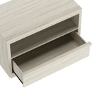 Manhattan Comfort Navis 32" Contemporary 1-Drawer Nightstand - Whitewashed Oak-Available in three versatile finishes: Natural Oak, Charcoal Grey, and Whitewashed Oak to suit different décor styles