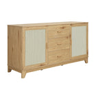 Manhattan Comfort Sheridan 59.05" Mid-Century Modern Sideboard Cabinet - Nature-30 Day Limited Manufacturer's Warranty