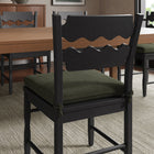 Modway Jax Oak Wood Dining Chair With Wavy Razor Back and Cushion - Black Sage-Non-Marking Foot Pads