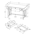 Monarch I 7413 Wood Grain with Black Metal Computer Desk - Grey-Modern industrial style in a compact size suitable in any space