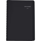 AT-A-GLANCE 2027 Daily Appointment Book - 8" H x 4-7/8" W - Black - Bilingual-12 months: January 2027 - December 2027
