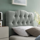 Modway Annabel Upholstered Fabric Twin Headboard - Grey-Fine polyester upholstering