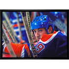 Wayne Gretzky Edmonton Oilers Bench Close-up - Framed Canvas - 31" x 22"-Premium canvas print with gallery-wrapped edges