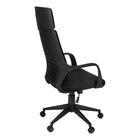 Monarch Specialties 7272 High-Back Executive Office Chair - Black/Black Fabric-Supportive, tall backrest with an integrated headrest features padding that is segmented to deliver targeted softness, and the generously padded seat is thick, deep, and extra wide to provide outstanding comfort
