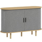 HOMCOM 47.2" L Fluted Sideboard Buffet Cabinet - Grey-Oval silhouette and fluted tambour-style doors add softness and modern elegance to your home