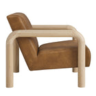 Modway Sereno Vegan Leather Accent Chair - Canyon Oak-Non-Marking Floor Glides