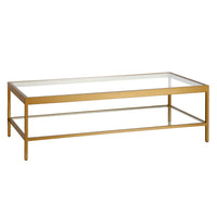 Hudson&Canal Alexis 54"W Rectangular Coffee Table - Brass-A modern contemporary design for your living room, den, and more