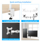 ShoppingAll Dual Monitor Mount Stand with Adjustable Arm for 13"-32" Monitors - White-8