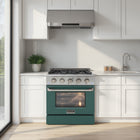 Kucht 30" KDF Series Pro Style Propane Gas Dual Fuel Range - Stainless Steel/Green-Electronic ignition system with auto re-ignition improves safety by minimizing the risk of gas leaks and ensuring consistent flame control
