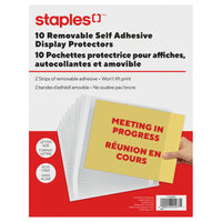 Staples Removable Self-Adhesive Display Protectors - 10 Pack-Display Protector