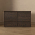 Manhattan Comfort Evelyn 60" Modern 6-Drawer Double Dresser - Brown-Home Assembly Required (All Hardware Included)