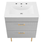 Modway Daybreak 24" Bathroom Vanity - Light Grey-Spacious Drawers