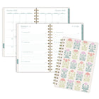 Mead 2027 Small Weekly/ Monthly Planner - 8-1/2" x 6" - Art Nouveau - Bilingual-Twin coil binding