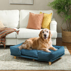 PawHut Elevated Washable Large Dog Sofa - Dark Blue-Stylish design suits home decor and serves pet needs 