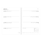 Letts of London 2027 Essence Weekly/Monthly Planner with Sewn Binding and Linen Recycled Cover - 8-1/4" x 5-7/8" - Teal - Multilingual-Reference calendar for current month on
each spread
