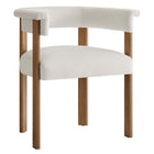 Modway Imogen Performance Velvet Barrel Dining Chairs - Alabaster/Deep Brown - 2 Pack-7
