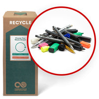 TerraCycle Pens, Pencils and Markers - Zero Waste Box - Large-Recycle any brand of used pens, pen caps, mechanical pencils, highlighters, markers, marker caps, permanent markers, and permanent marker caps.