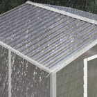 Outsunny Outdoor Storage Shed Garden Shed with Lock - 8' x 7' - Light Grey-Robust galvanized steel frame resistant to rust 