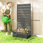 Outsunny Raised Garden Bed with Trellis for Climbing Plants - 28" x 15" x 59" - Dark Grey-Wood-plastic composite board is more outdoor strong than wood alone

