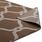 Modway Beltara Chain Link Transitional Trellis Area Rug - 8 ft W x 10 ft L - Dark Tan/Beige-High Density / Machine-Woven