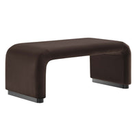 Modway Koda Performance Velvet Waterfall Ottoman - Black/Chocolate Brown-Performance Velvet Upholstery