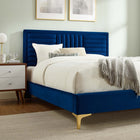 Modway Sofia Channel Tufted Performance Velvet Twin Platform Bed - Navy-Wood Slat Support System