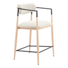 Zuo Equinox Counter Stool - Oyster Grey/Natural-Ergonomic and supportive footrest