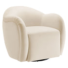Modway Compose Performance Velvet Swivel Armchair - Alabaster-Stain-resistant Performance Velvet