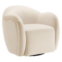 Modway Compose Performance Velvet Swivel Armchair - Alabaster-Stain-resistant Performance Velvet
