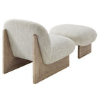 Modway Loyal Boucle Fabric Accent Chair and Ottoman Set - Pearl Oak-7