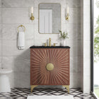 Modway Daylight 30" Bathroom Vanity - Black/Walnut-Ceramic Sink Basin